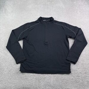 Tasc Performance Sweater Mens Medium Black Half Zip Pullover Bamboo Golf Running